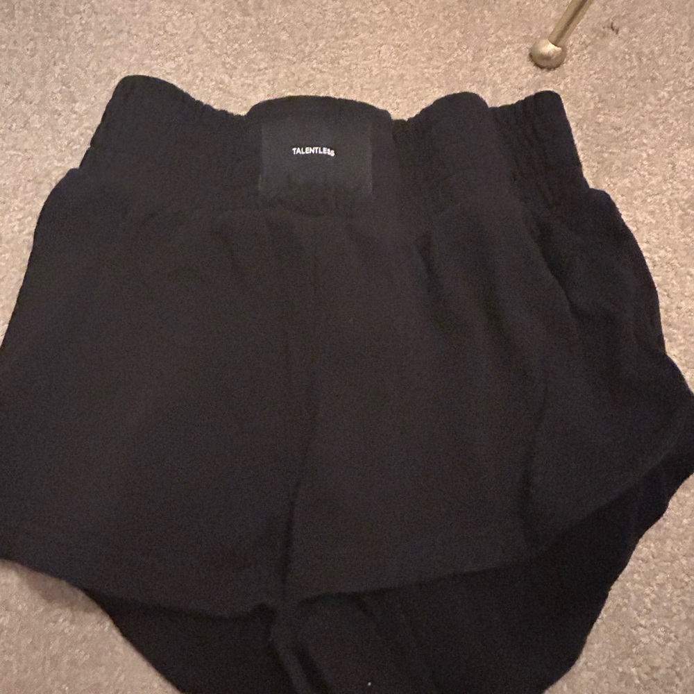 TALENTLESS Black Athletic Shorts with Compression Liner